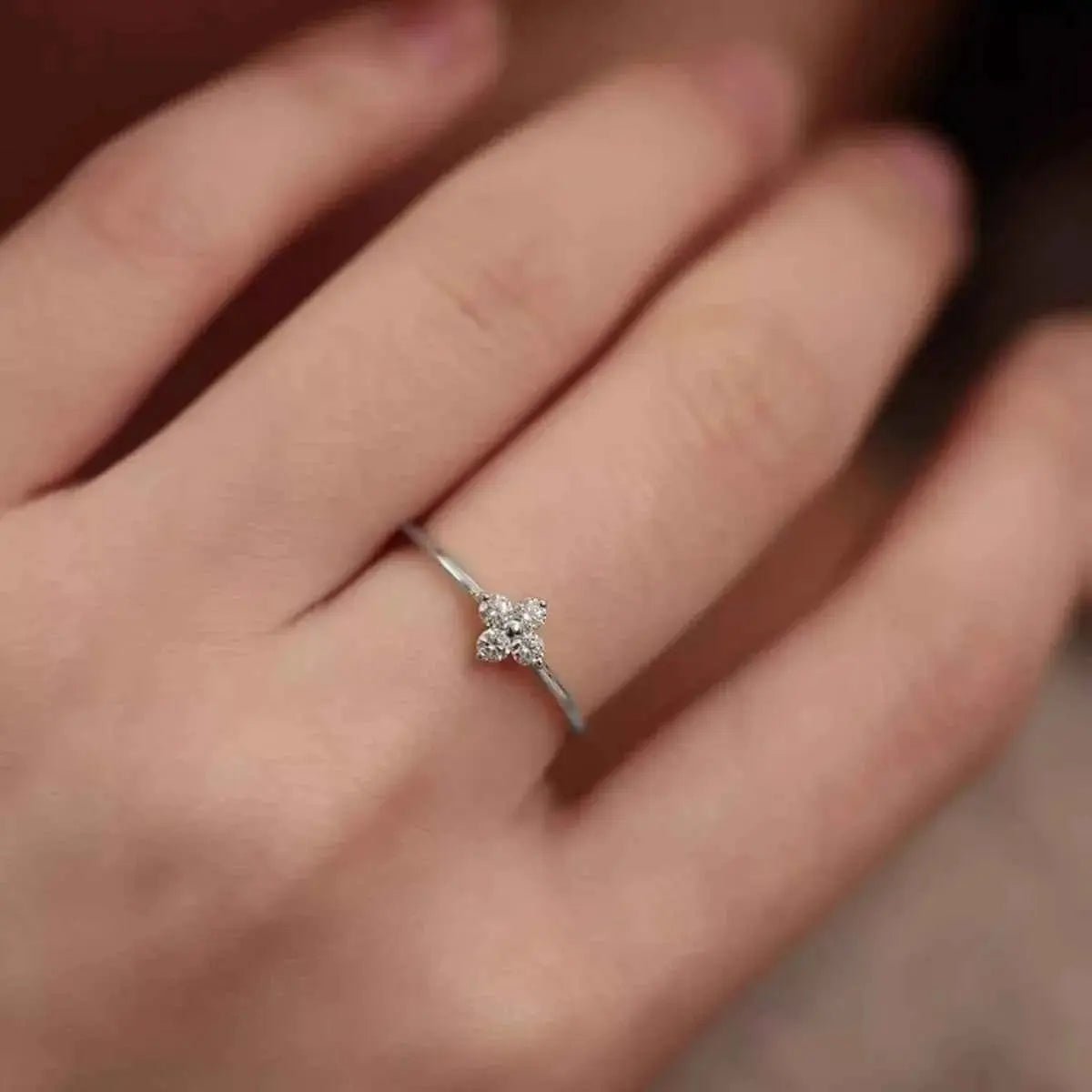 925 Sterling Silver Four - Leaf Clover Ring - SmileBen