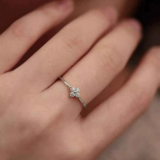 925 Sterling Silver Four - Leaf Clover Ring - SmileBen