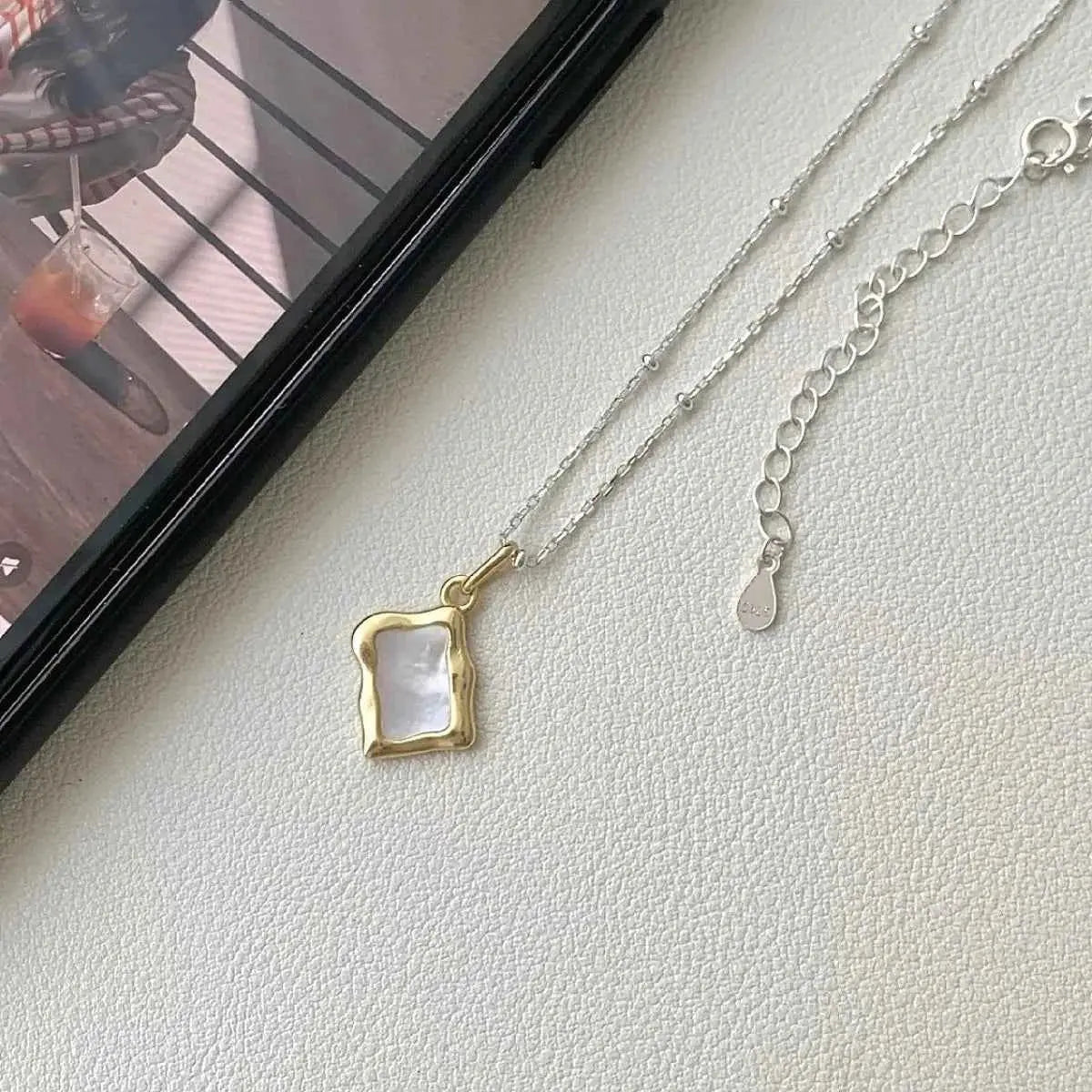 925 Sterling Silver Geometric Necklace - SmileBen