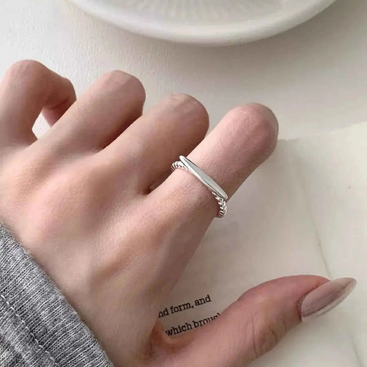 925 Sterling Silver Geometric Ring - SmileBen