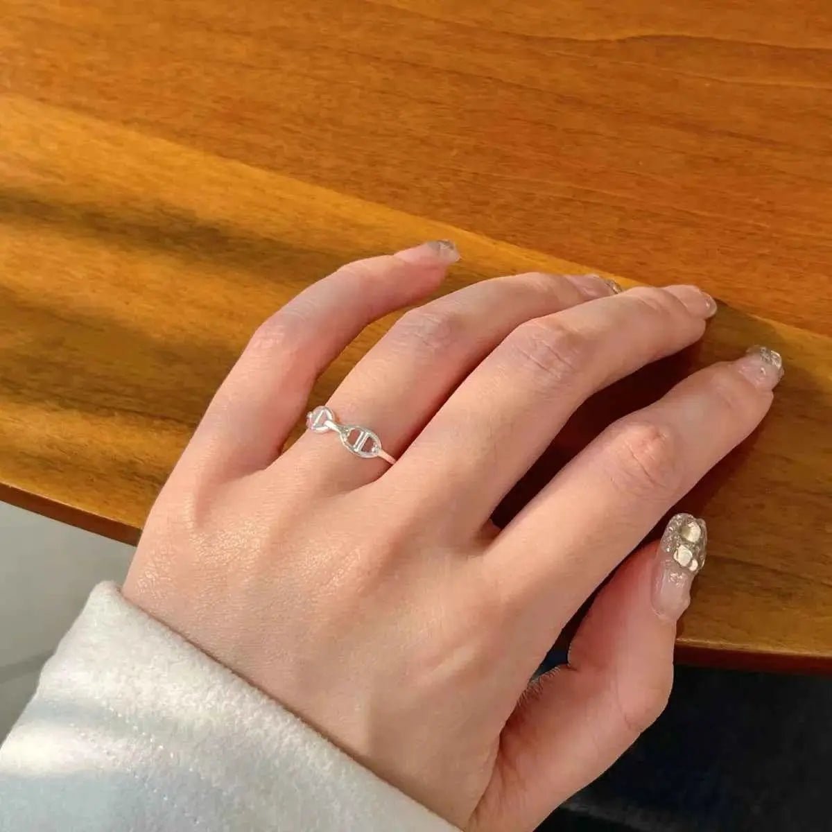 925 Sterling Silver Geometric Ring - SmileBen