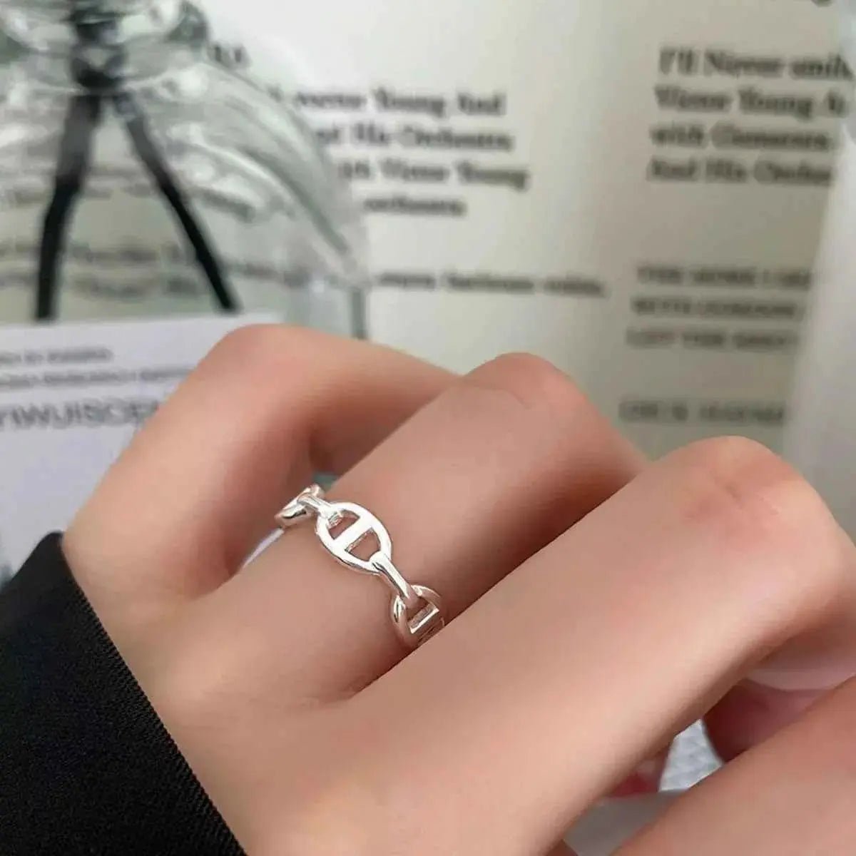 925 Sterling Silver Geometric Ring - SmileBen