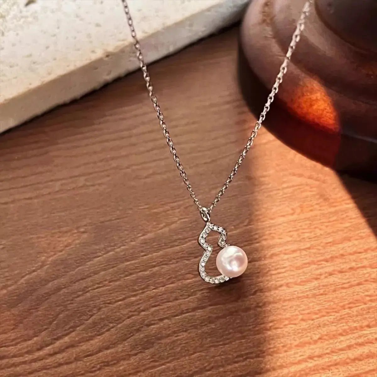925 Sterling Silver Gourd Pearl Necklace - SmileBen