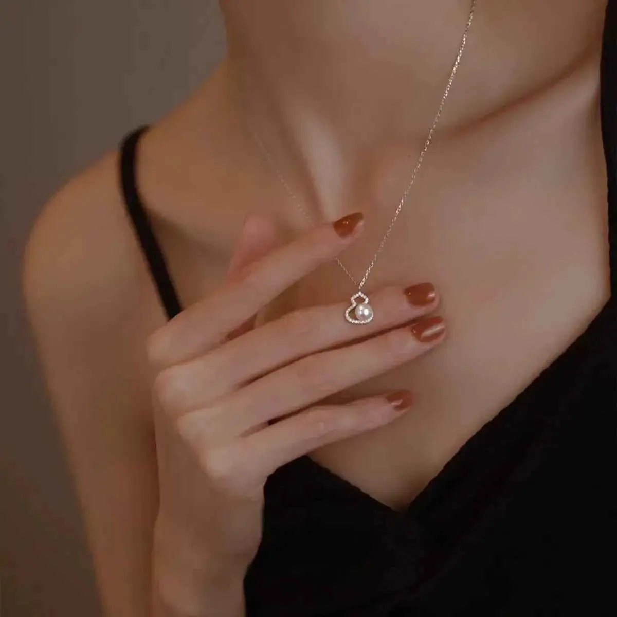 925 Sterling Silver Gourd Pearl Necklace - SmileBen