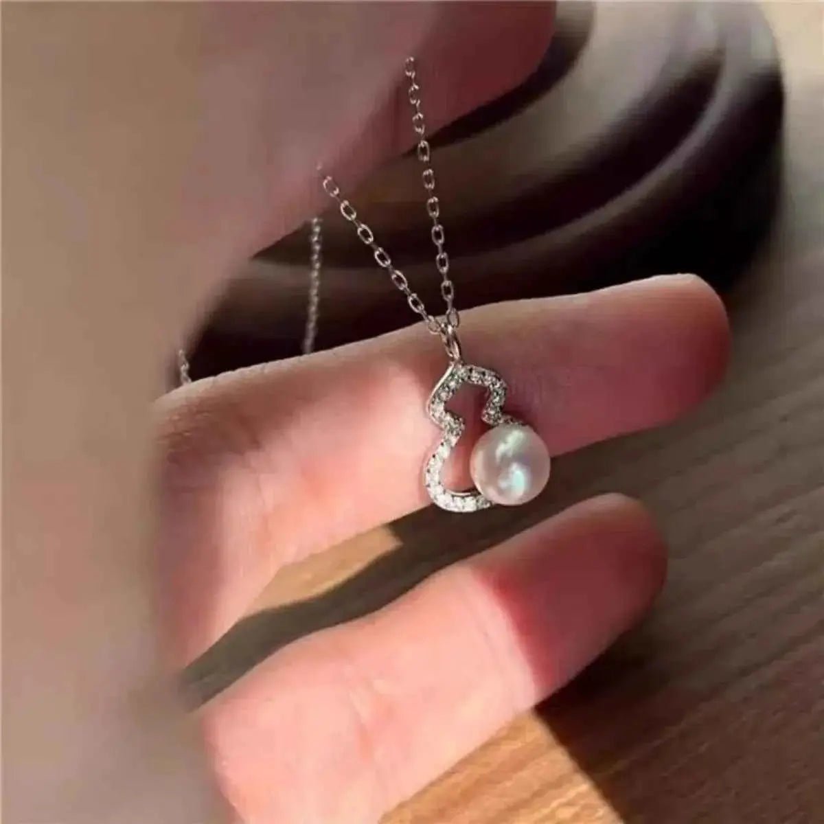 925 Sterling Silver Gourd Pearl Necklace - SmileBen