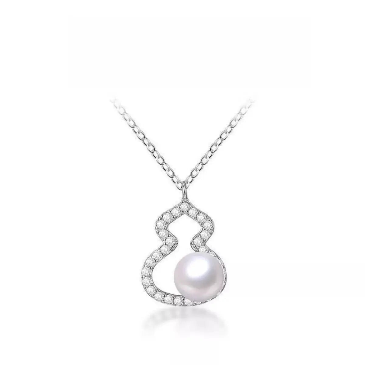 925 Sterling Silver Gourd Pearl Necklace - SmileBen