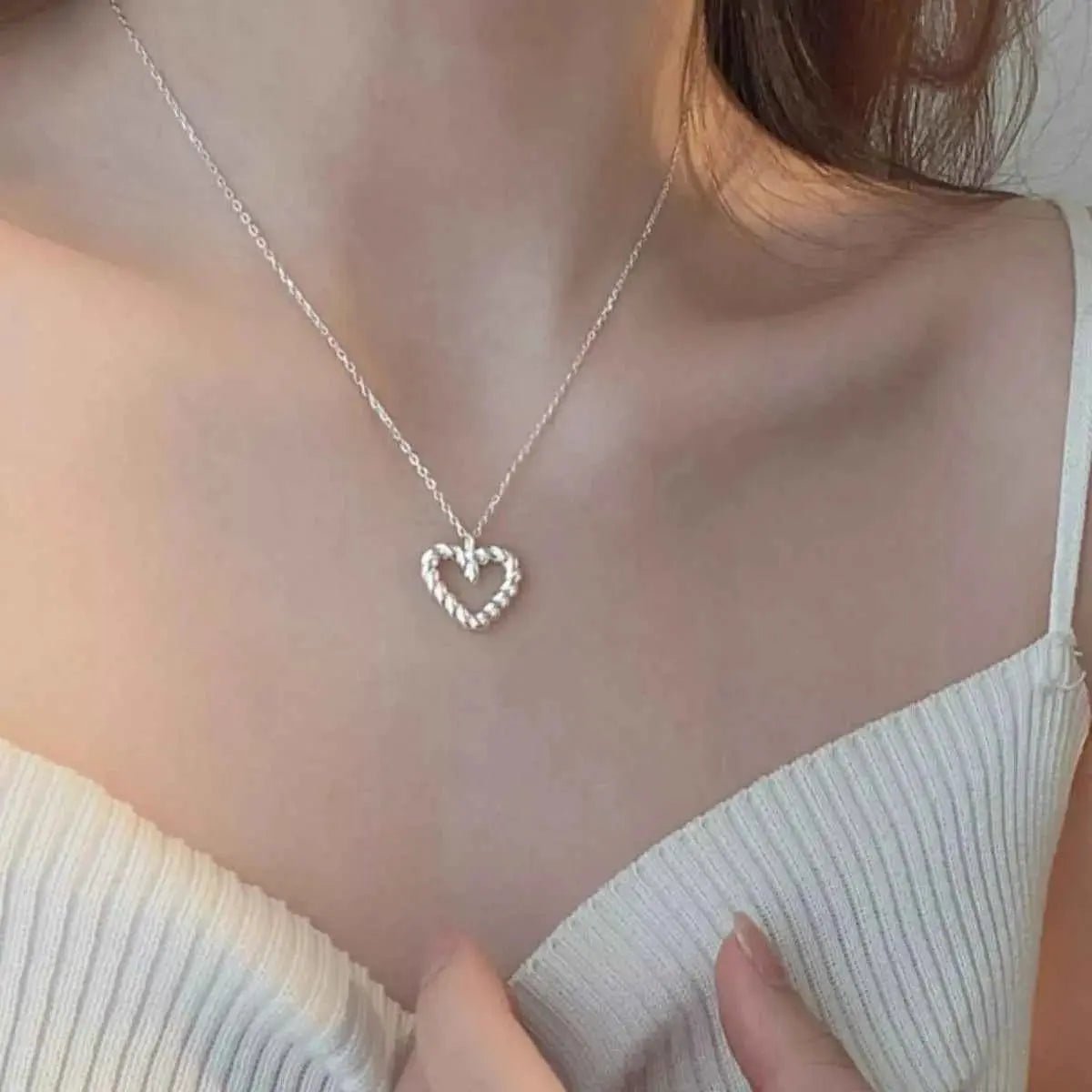 925 Sterling Silver Heart Necklace - SmileBen
