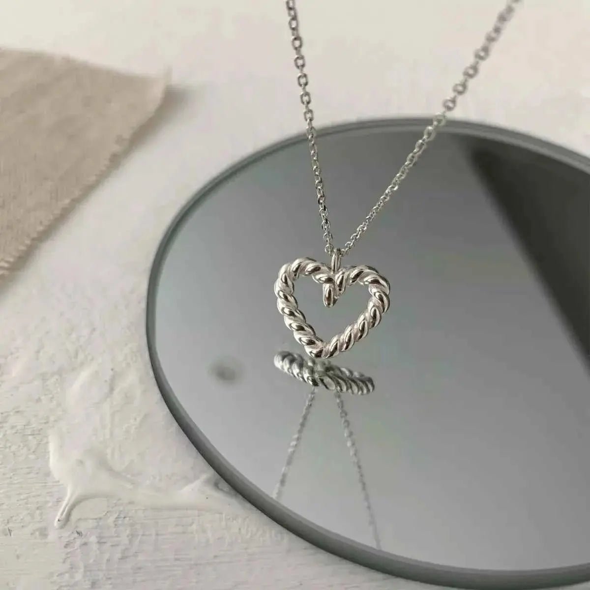 925 Sterling Silver Heart Necklace - SmileBen