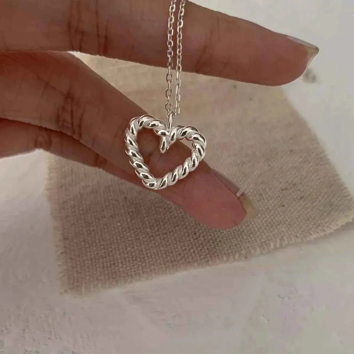 925 Sterling Silver Heart Necklace - SmileBen