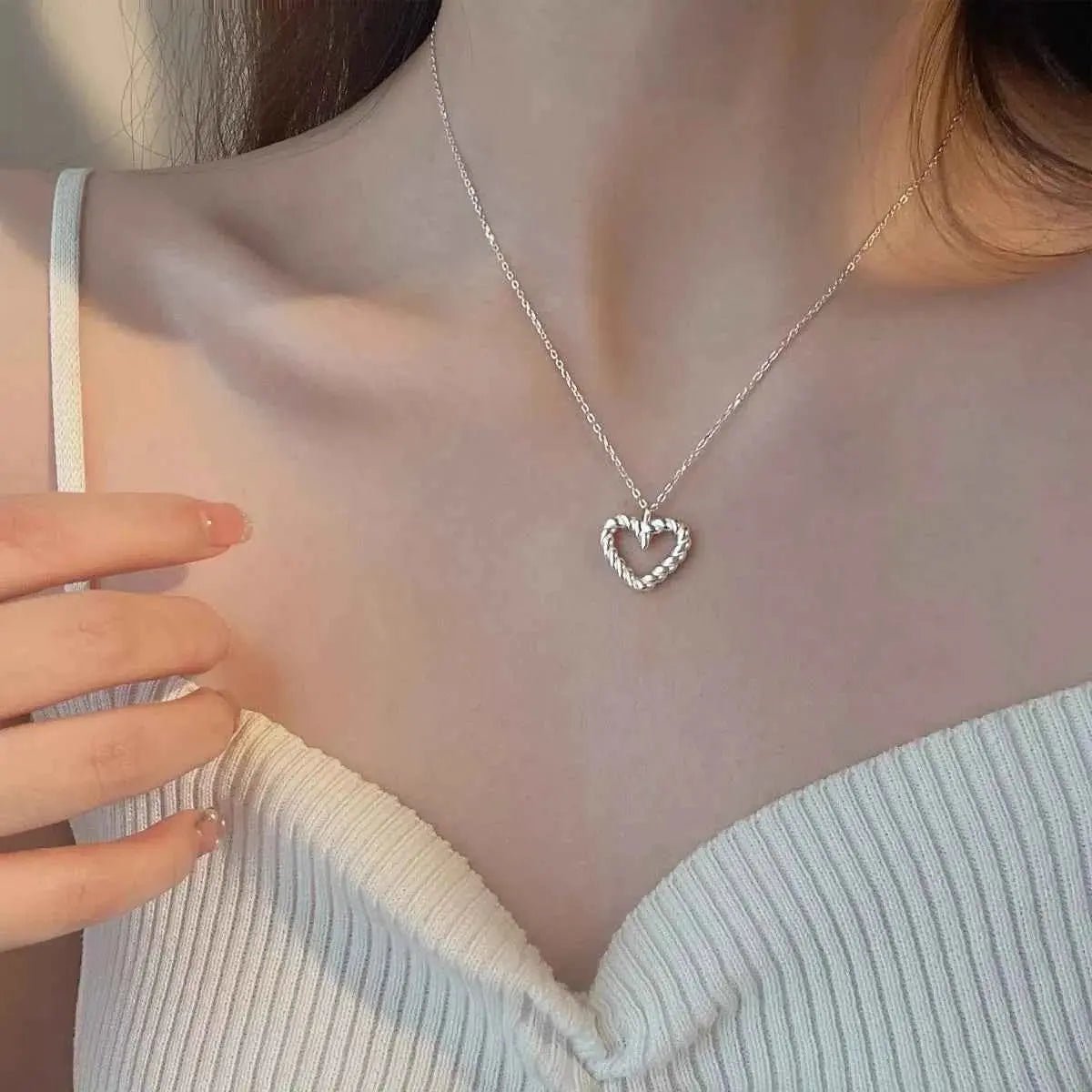 925 Sterling Silver Heart Necklace - SmileBen