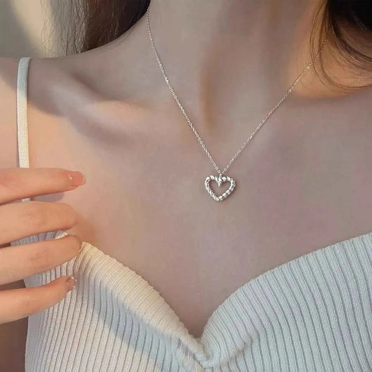925 Sterling Silver Heart Necklace - SmileBen