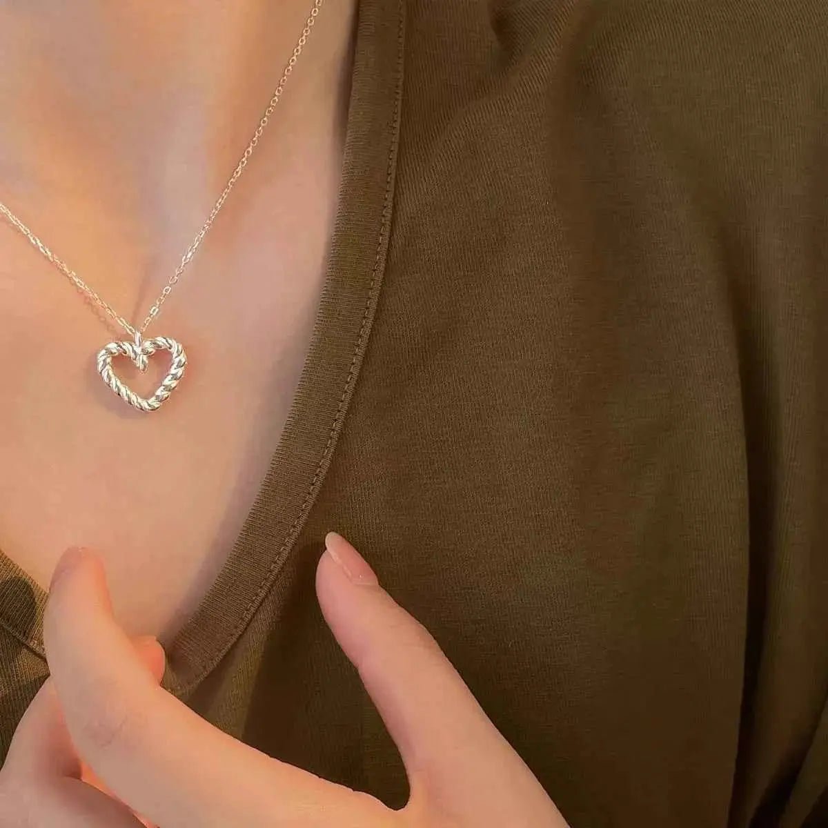925 Sterling Silver Heart Necklace - SmileBen
