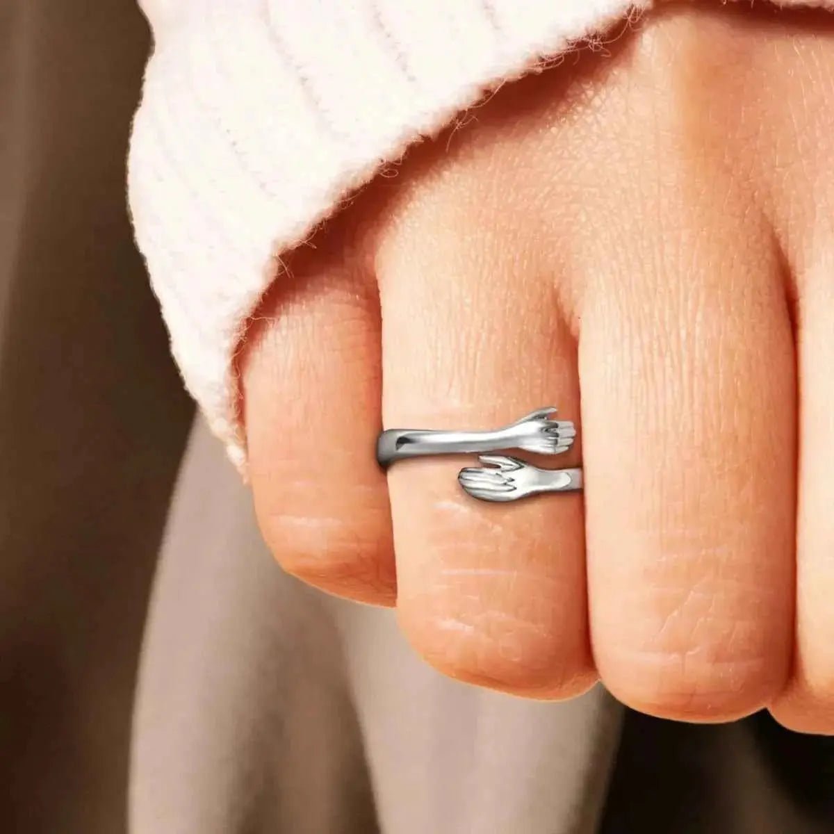 925 Sterling Silver Hug Bypass Ring - SmileBen