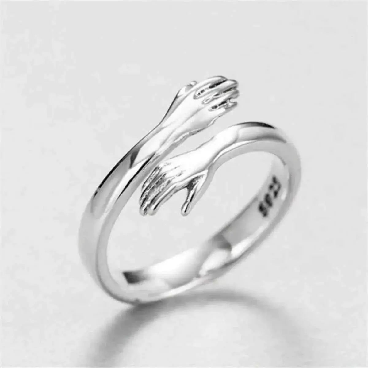 925 Sterling Silver Hug Bypass Ring - SmileBen