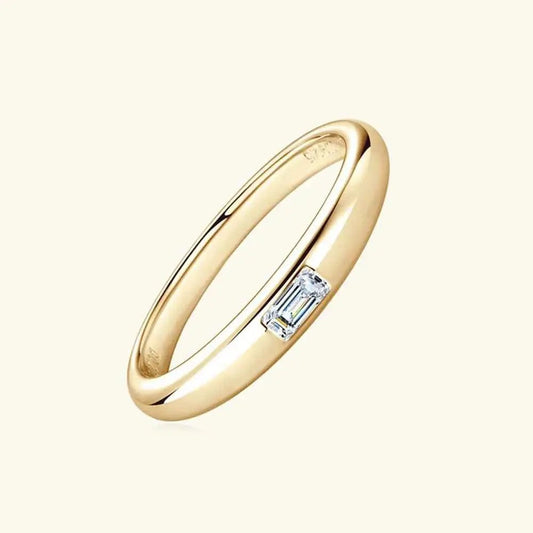 925 Sterling Silver Inlaid Moissanite Ring - SmileBen