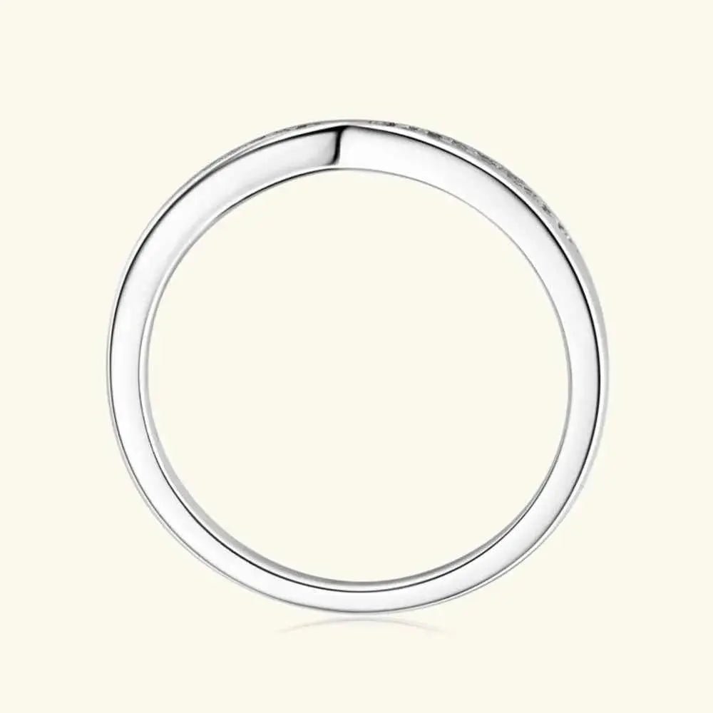 925 Sterling Silver Inlaid Moissanite Ring - SmileBen