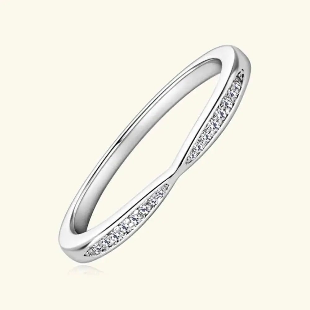 925 Sterling Silver Inlaid Moissanite Ring - SmileBen