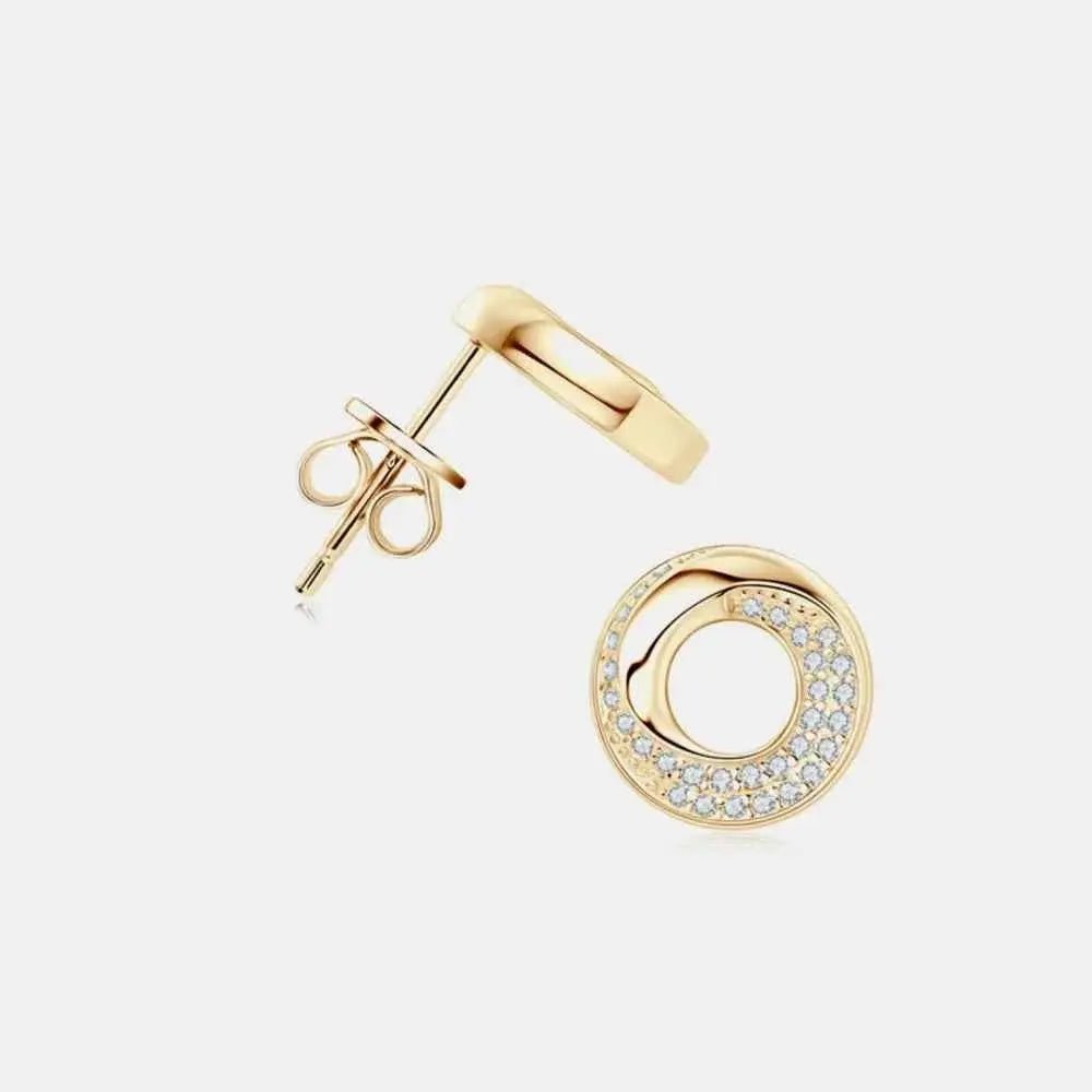925 Sterling Silver Inlaid Moissanite Stud Earrings - SmileBen