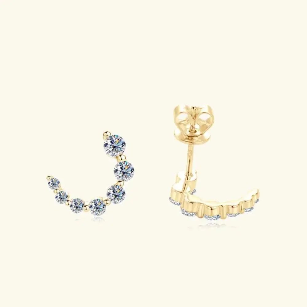 925 Sterling Silver Inlaid Moissanite Stud Earrings - SmileBen