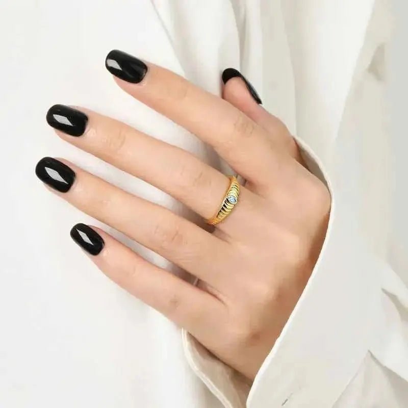 925 Sterling Silver Inlaid Zircon Ring - SmileBen