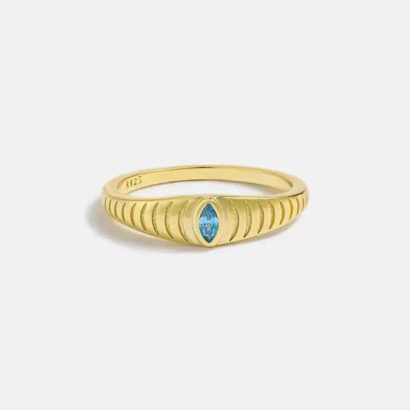 925 Sterling Silver Inlaid Zircon Ring - SmileBen