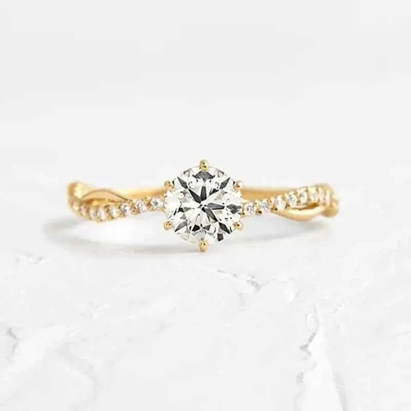 925 Sterling Silver Inlaid Zircon Ring - SmileBen
