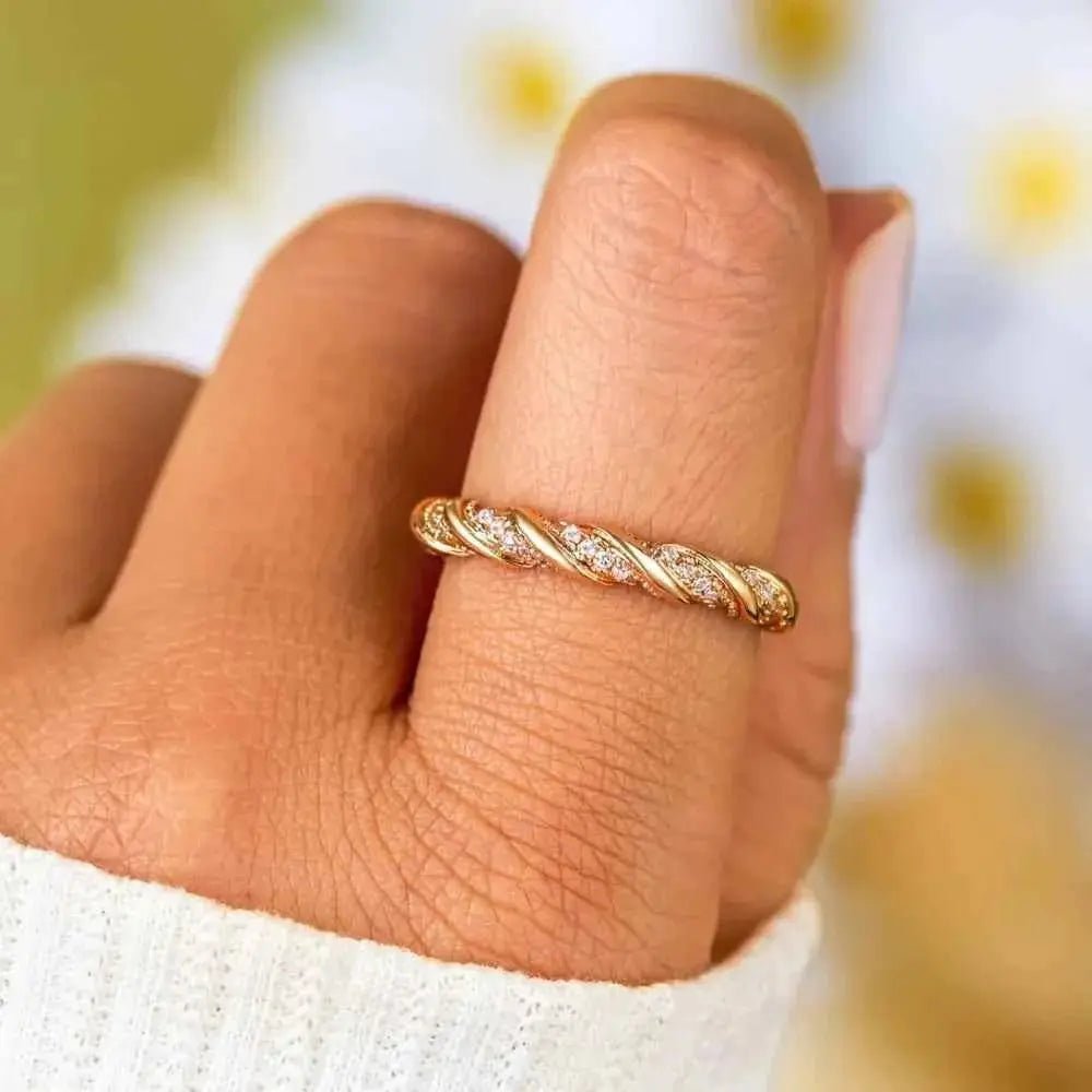 925 Sterling Silver Inlaid Zircon Ring - SmileBen
