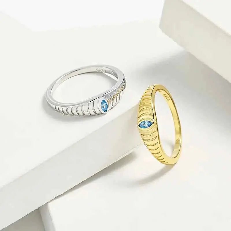925 Sterling Silver Inlaid Zircon Ring - SmileBen