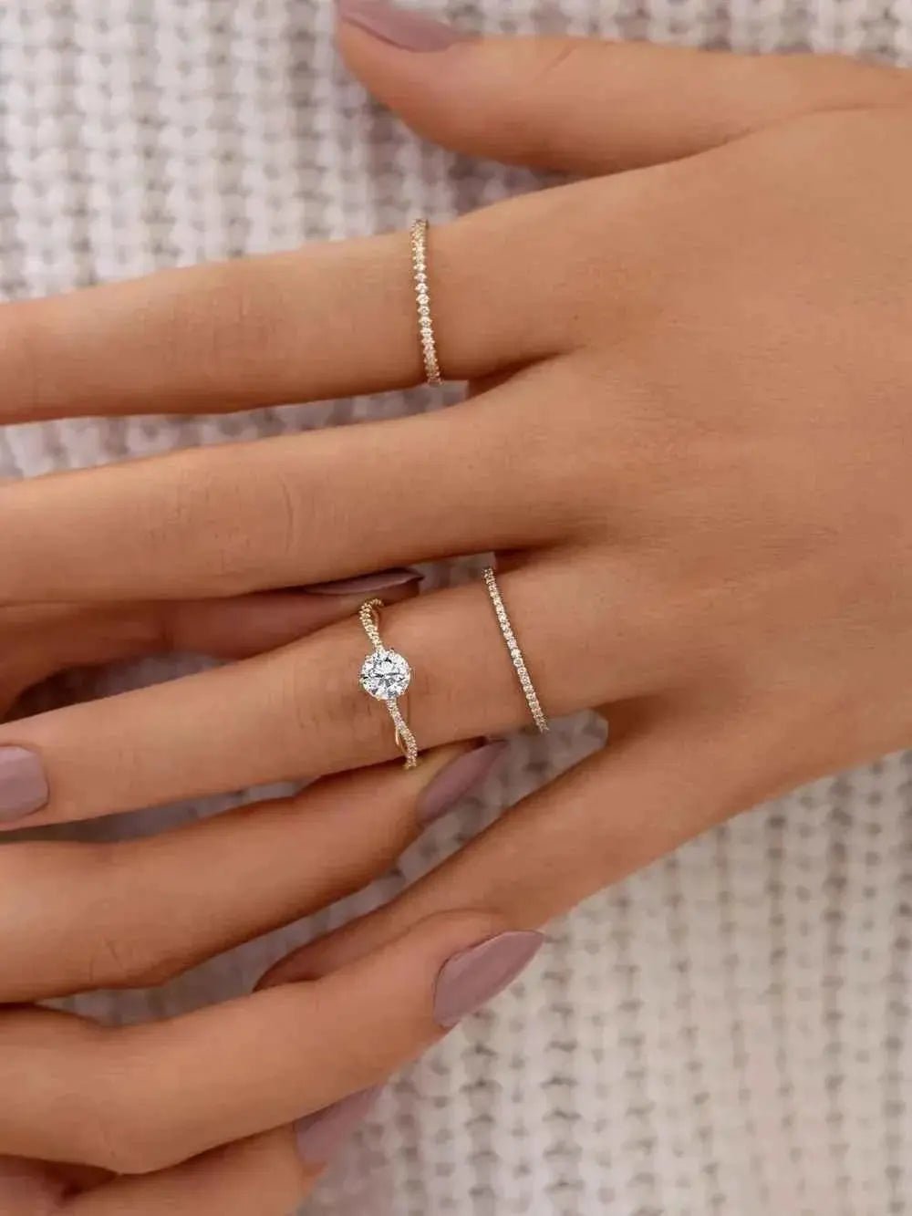 925 Sterling Silver Inlaid Zircon Ring - SmileBen