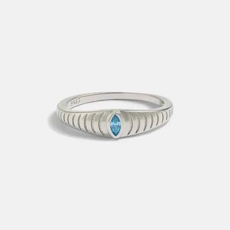 925 Sterling Silver Inlaid Zircon Ring - SmileBen