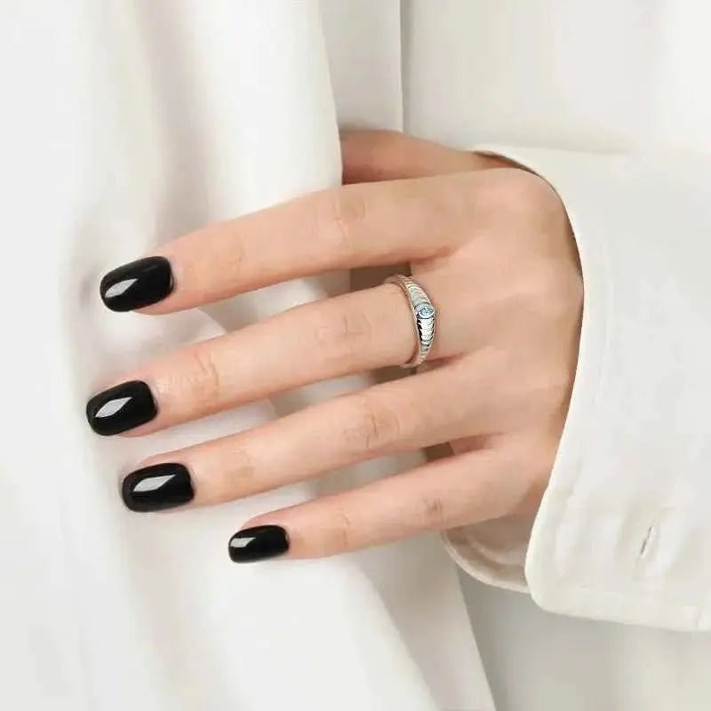 925 Sterling Silver Inlaid Zircon Ring - SmileBen