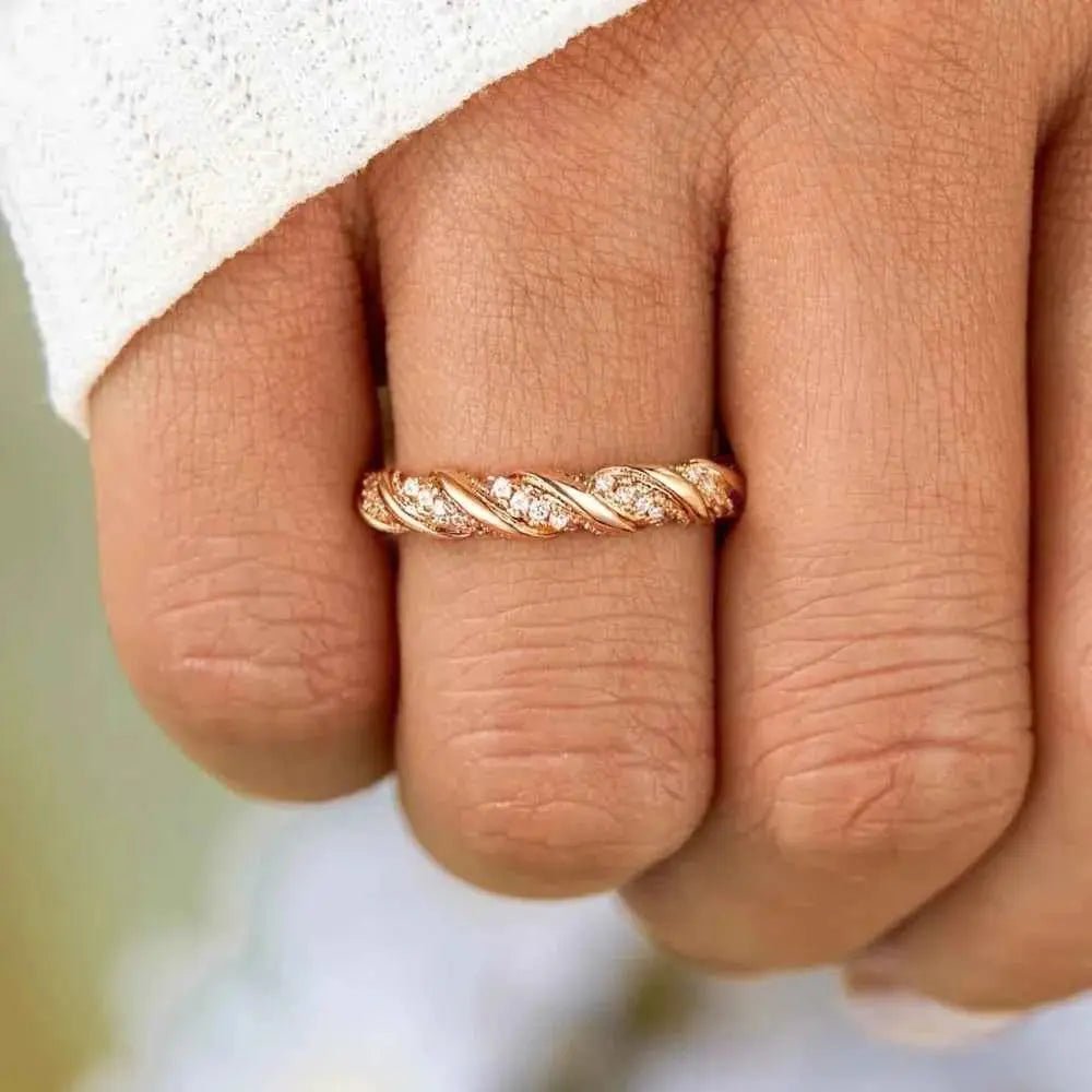 925 Sterling Silver Inlaid Zircon Ring - SmileBen