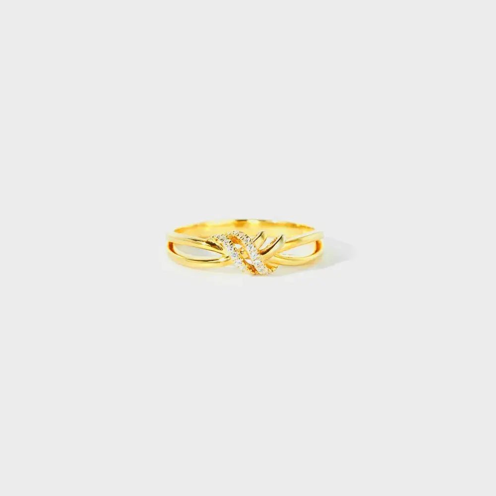 925 Sterling Silver Inlaid Zircon Wrapped Knot Ring - SmileBen