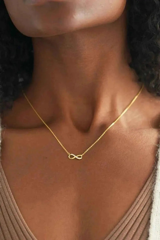 925 Sterling Silver Inland Zircon Infinite Necklace - SmileBen