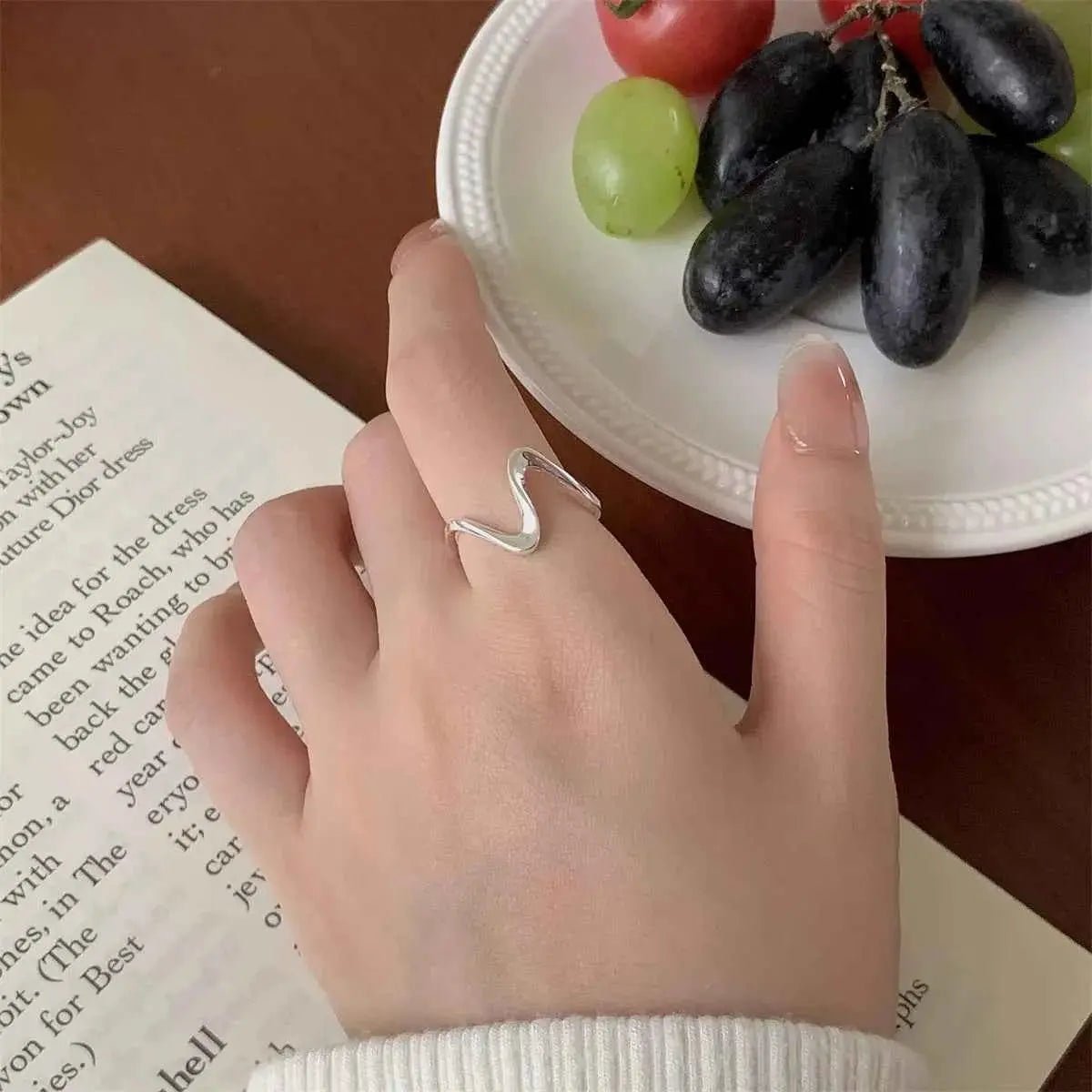 925 Sterling Silver Irregular Ring - SmileBen