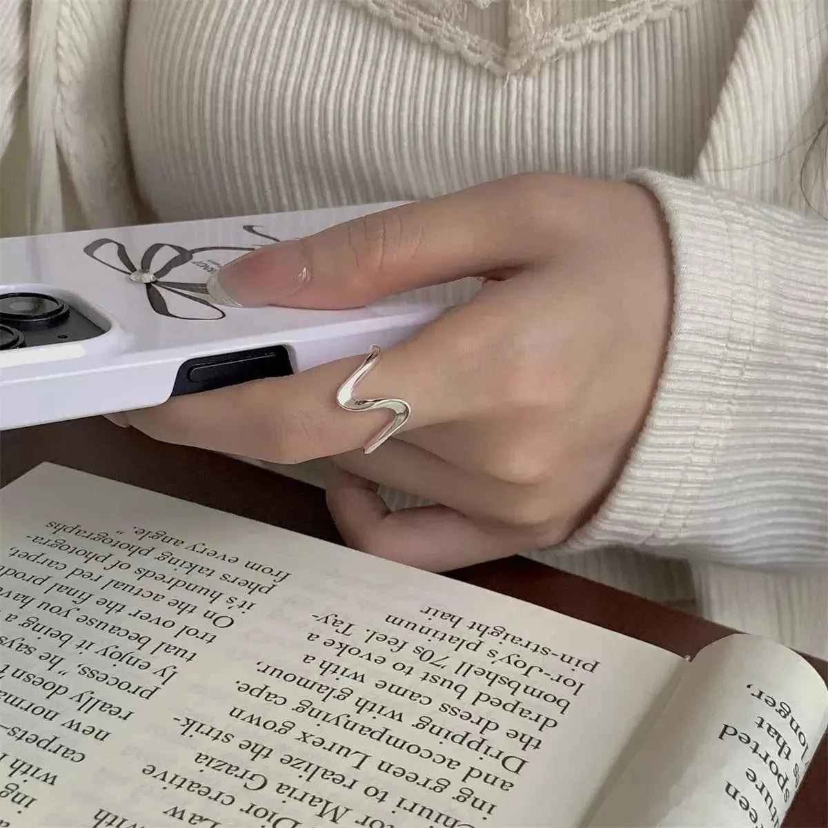 925 Sterling Silver Irregular Ring - SmileBen