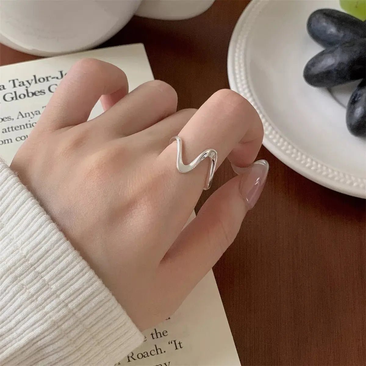 925 Sterling Silver Irregular Ring - SmileBen