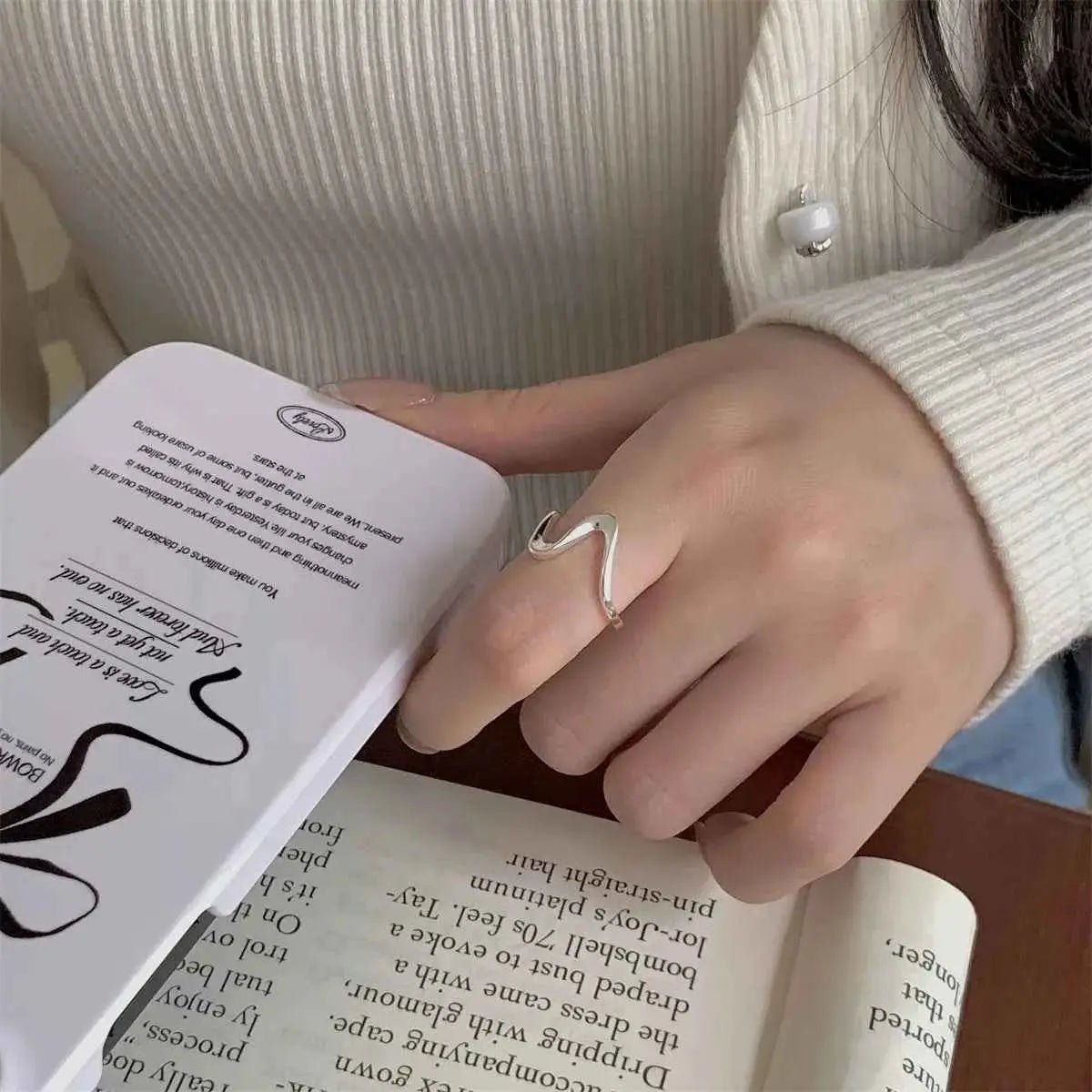 925 Sterling Silver Irregular Ring - SmileBen