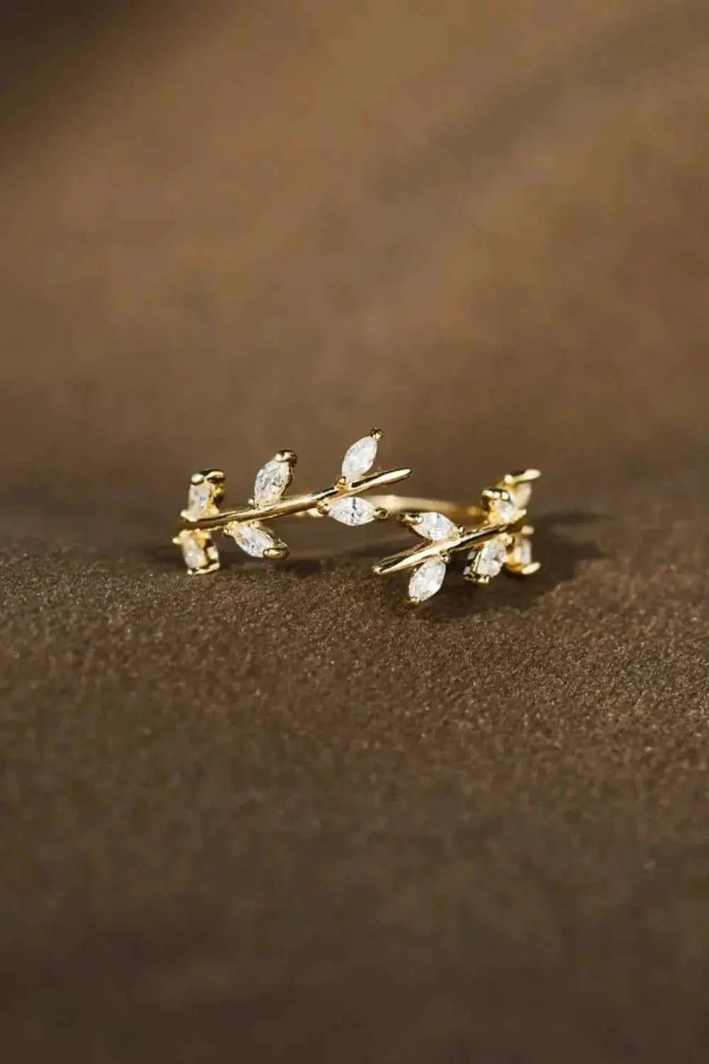 925 Sterling Silver Leaf Open Ring - SmileBen