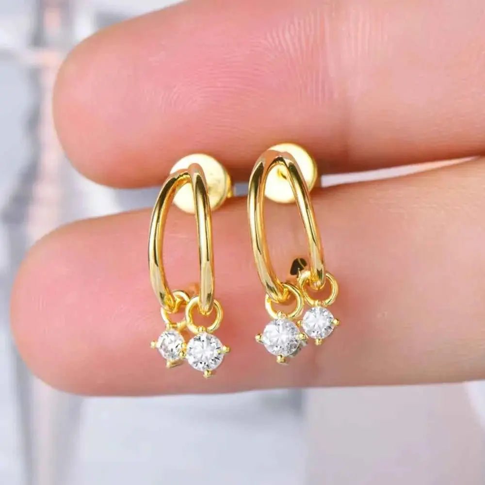 925 Sterling Silver Moissanite C - Hoop Earrings - SmileBen