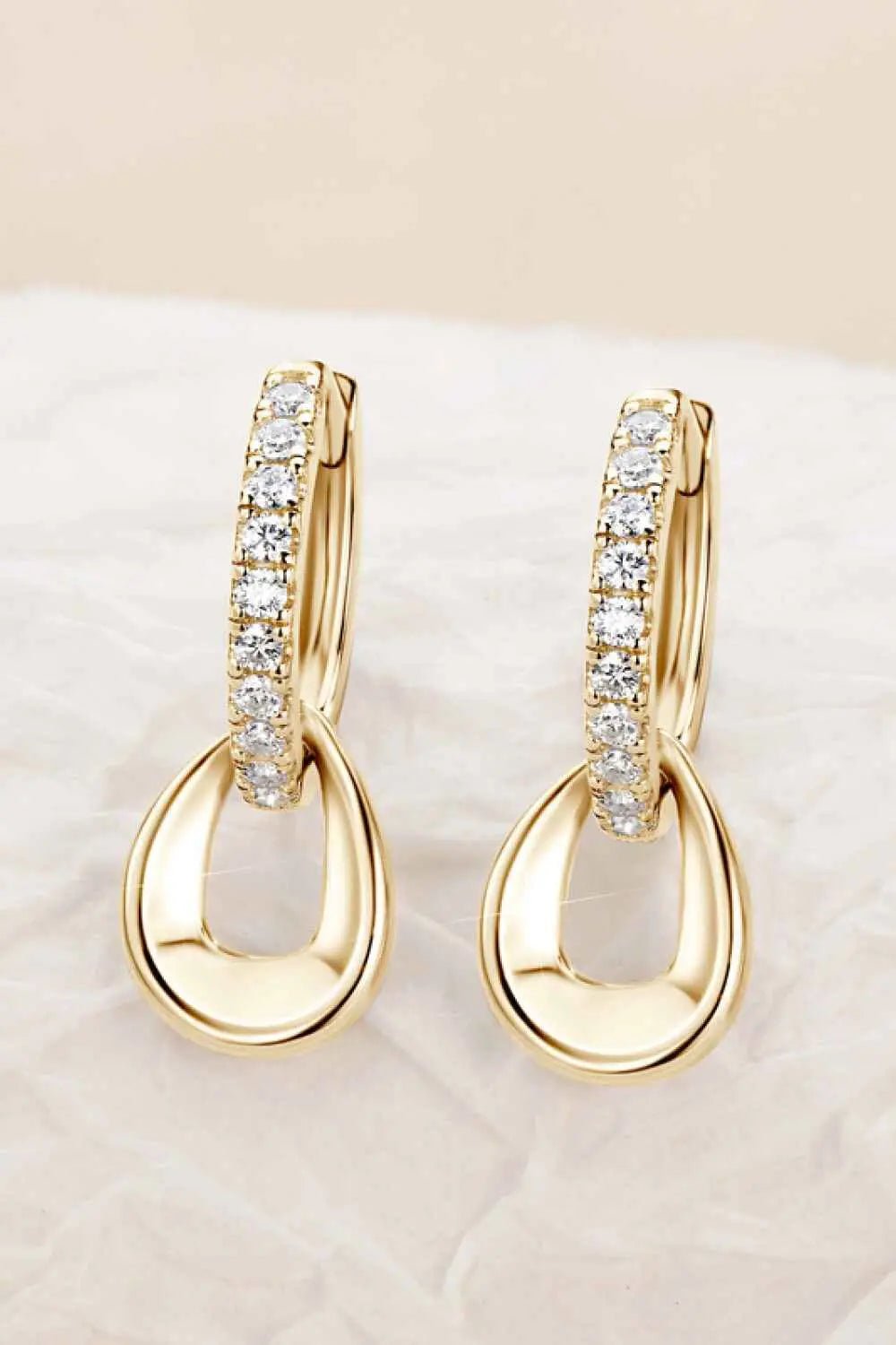 925 Sterling Silver Moissanite Double Hoop Earrings - SmileBen