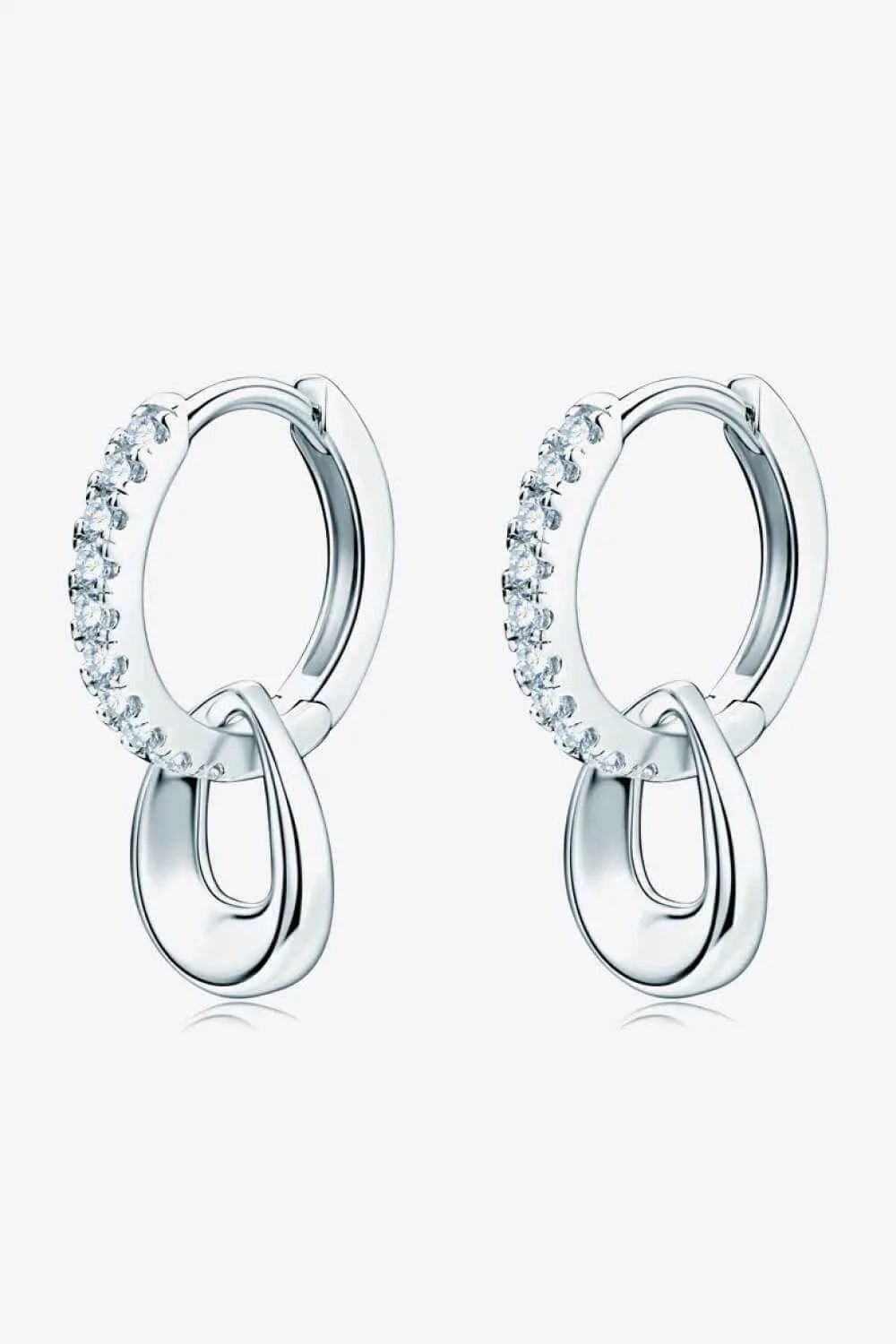 925 Sterling Silver Moissanite Double Hoop Earrings - SmileBen