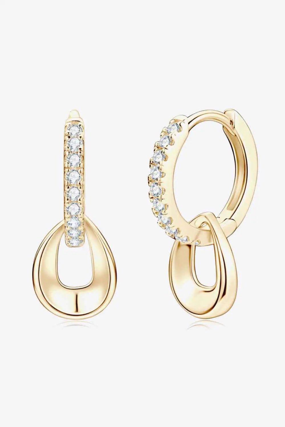 925 Sterling Silver Moissanite Double Hoop Earrings - SmileBen