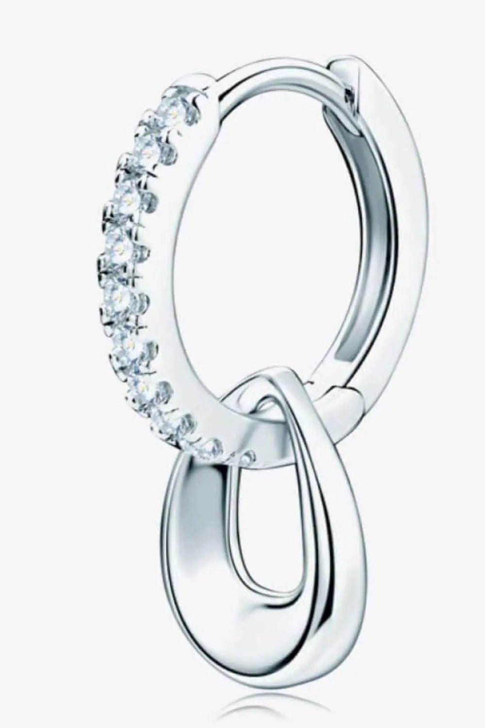 925 Sterling Silver Moissanite Double Hoop Earrings - SmileBen