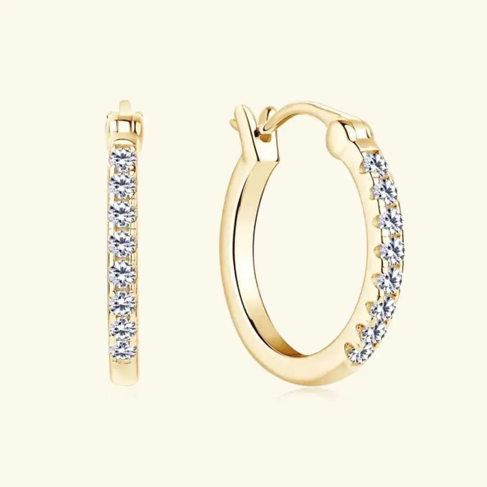 925 Sterling Silver Moissanite Huggie Earrings - SmileBen