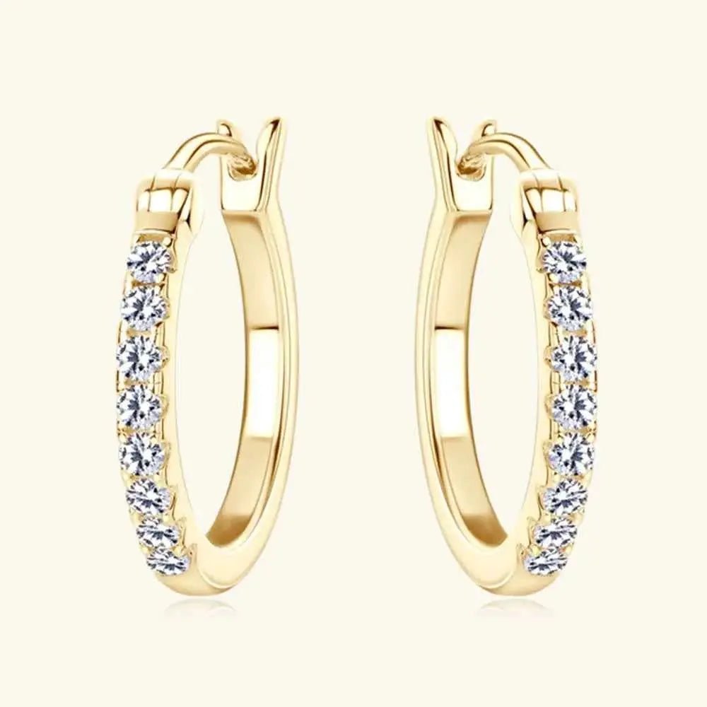 925 Sterling Silver Moissanite Huggie Earrings - SmileBen