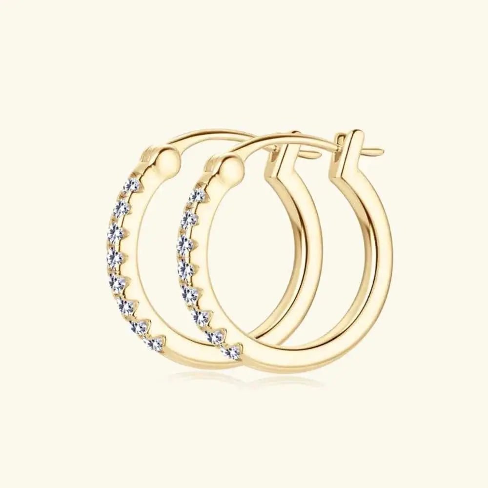 925 Sterling Silver Moissanite Huggie Earrings - SmileBen