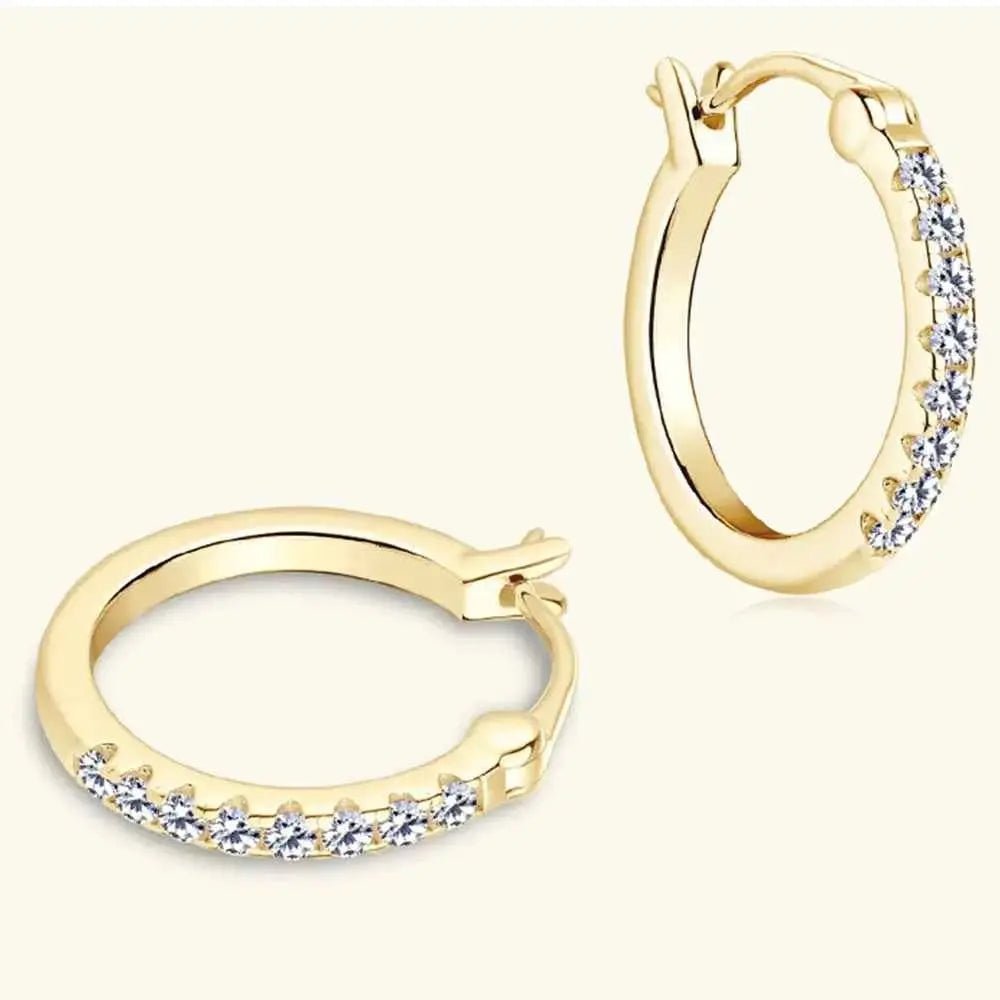 925 Sterling Silver Moissanite Huggie Earrings - SmileBen