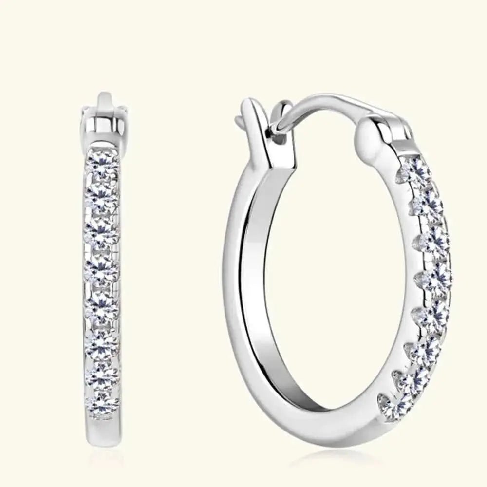 925 Sterling Silver Moissanite Huggie Earrings - SmileBen