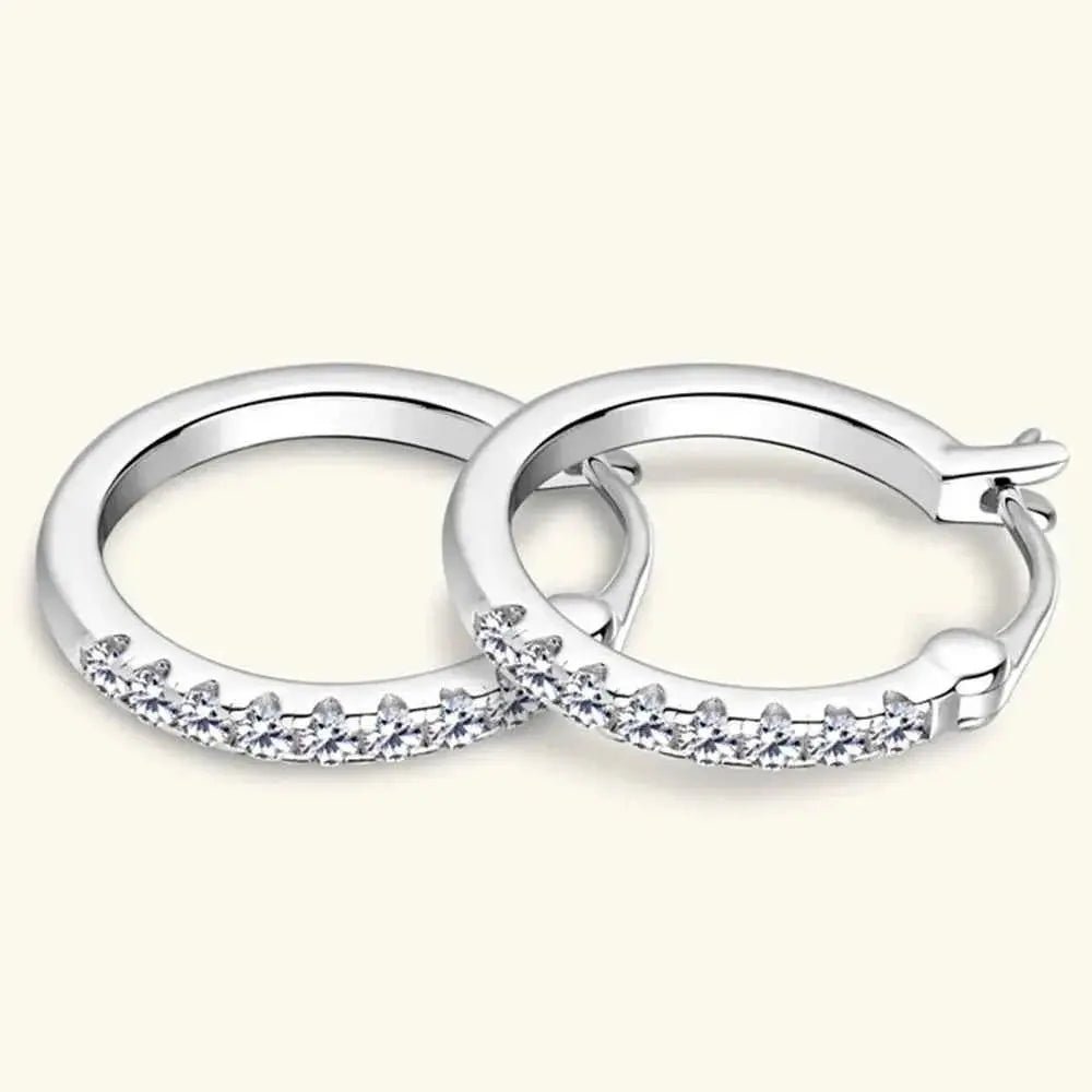 925 Sterling Silver Moissanite Huggie Earrings - SmileBen